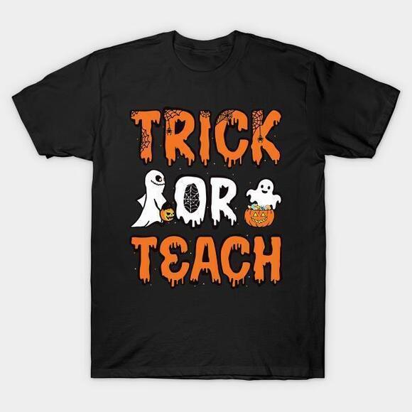 Other - Ghost And Pumpkin Trick Or Teach Tshirt